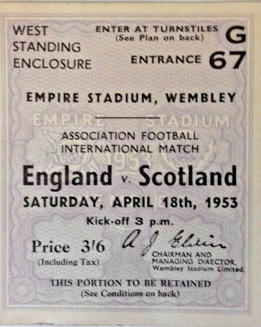 England v Scotland Used Football Match Programme Saturday April 18th 1953 + Ticket + Song Sheet