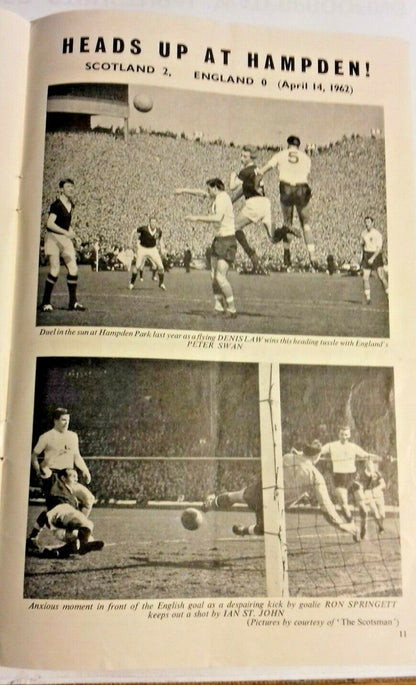 England v Scotland International Programme + Songsheet 6/4/1963 Wembley Stadium.