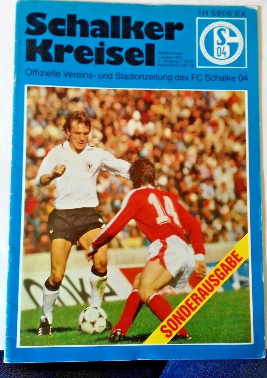 Schalke 04 v Manchester Utd Used Programme Friendly 1st August 1978.