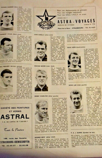 Racing Club Strasbourg v Manchester Utd  I.C.F.C Quarter Final 1st Leg 12/5/1965