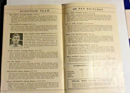 England v Scotland International Programme + Songsheet 6/4/1963 Wembley Stadium.