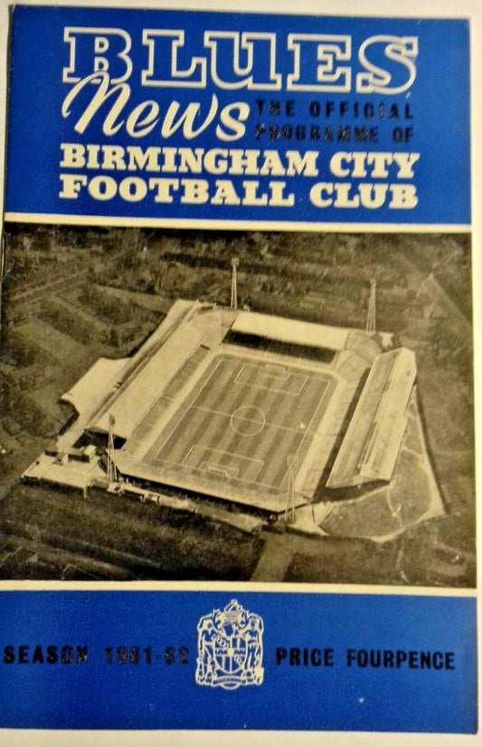 Birmingham City v Bratislava Programme Floodlit Friendly 26/1/1962 St Andrews.