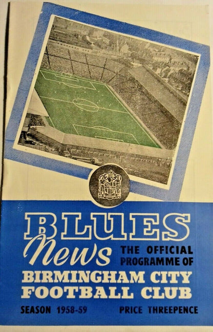 Birmingham City v RCD Espanol Programme 2nd Rnd. 2nd Leg 7/12/1961 St Andrews.