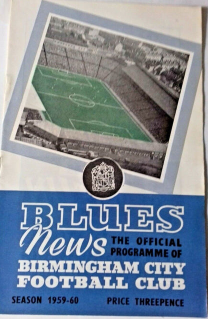 Birmingham City v Valencia Programme Floodlit Friendly 14th Oct.1959 St. Andrews