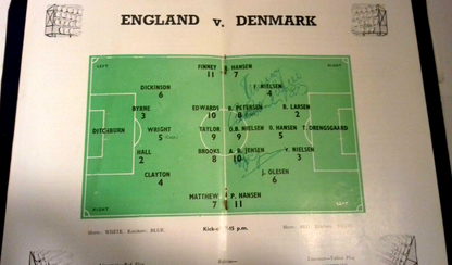 England v Denmark World Cup Qualifier Programme December 5th 1956 @ Molyneux. Duncan Edwards