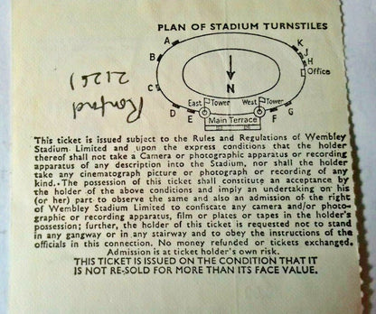 England v Hungary Int. Football Match Ticket Wednesday May 24th 1978 Wembley.