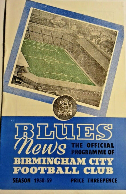 Birmingham City v Zagreb Programme I.C.F.C.Q/Final 1st Leg 6/5/1959 St. Andrews.