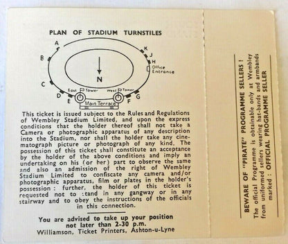 England v Wales English Schools Int. Football Match Ticket With Counterfoil 27/4/63