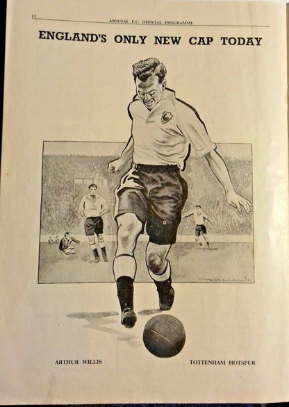 England v France Programme Festival Of Britain International 3/10/51 @ Arsenal.