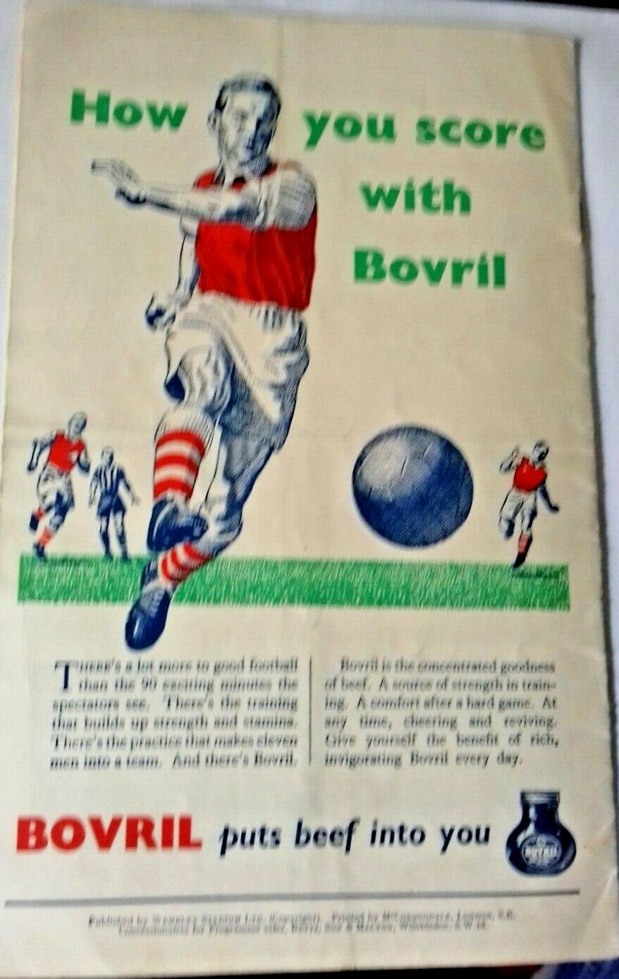 England v Yugoslavia Match Programme Wednesday Nov 28th 1956 Wembley Stadium