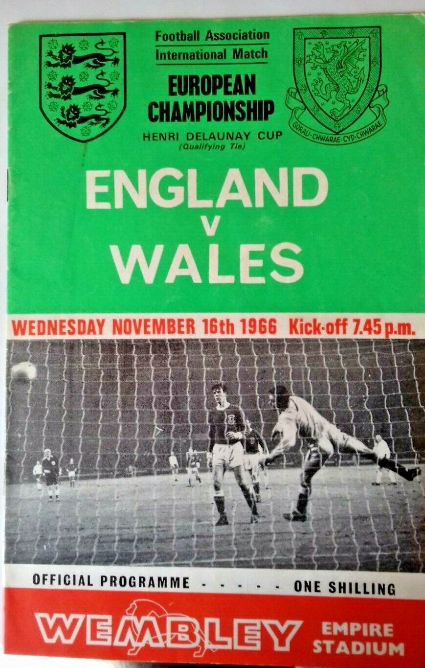 England v Wales European Championship Programme + Ticket  Wembley 16/11/1966